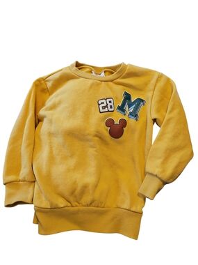 Disney Mustard Yellow Kids Sweatshirt Mickey Mouse Size 3t